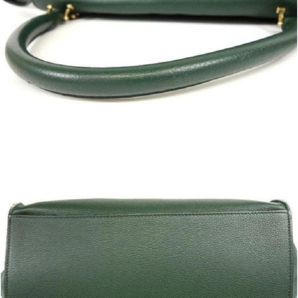 Celine Trapeze Medium Bag Green Calfskin Leather Gold Hardware Excellent w/ Tags - Picture 3 of 16